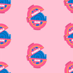 Chewing gum tape seamless pattern