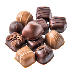 Obraz premium chocolate candies isolated on white or transparent background