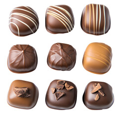 Fototapeta premium chocolate candies isolated on white or transparent background