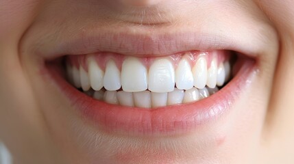 Fototapeta premium Young woman with a stunning smile and bright white teeth on a clean white background