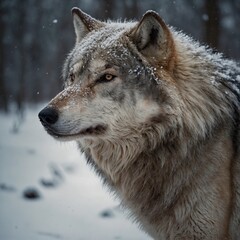 Fototapeta premium wolf in winter