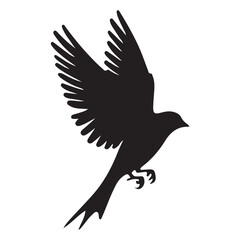 Silhouette of a bird flying with spread wings illustration