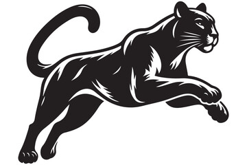 Black panther silhouette vector illustration powerful and agile animal design