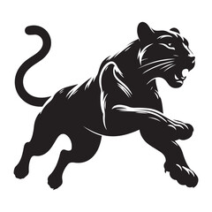 Majestic Black Panther Illustration Vector Artwork with Fierce Energy