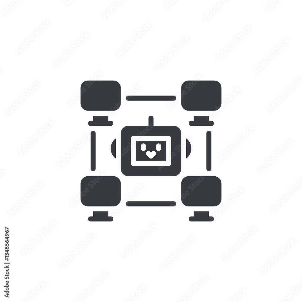 Poster iot driven automation vector icon