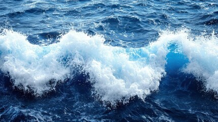 Fototapeta premium Ocean Waves Crashing Blue Water Nature Scene