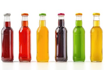 Pixel Perfect Picture of Vegetable and Fruit Juice Bottles Isolated