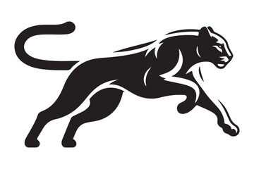 Sleek Panther Silhouette Illustration for Sport and Logo Designs