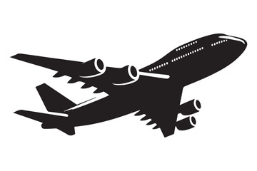 Airplane Silhouette Illustration for Travel and Aviation Designs