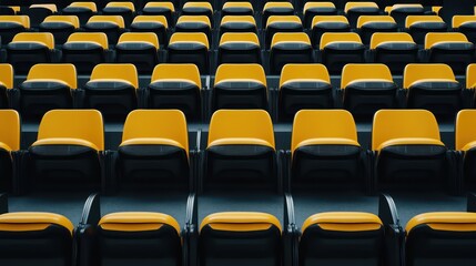 Fototapeta premium Yellow Seats in a Stadium