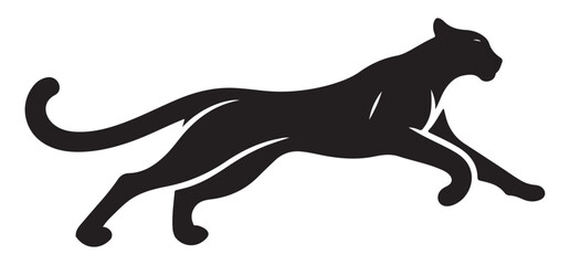 Prowling Black Panther Silhouette Vector Illustration An Elegant Design