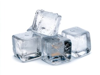 Obraz premium Ice cubes on white background