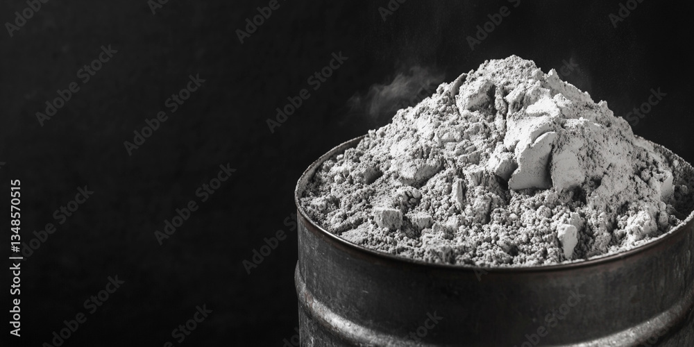 Poster uranium powder stored in metal barrel for secure containment generative ai