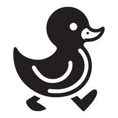 Cute Silhouette of Duckling Walking Symbolizing Spring and New Life