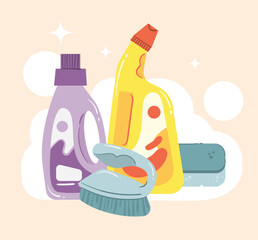 Household Cleaning Supplies Set for Home Hygiene Projects