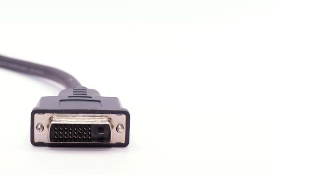 DVI cable clip video on white background