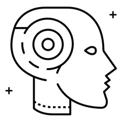 Smart AI Systems Digital Transformation Vector Icon design with Editable Stroke