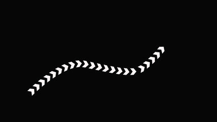 Right-directional line White arrow loop animation. Animated digital directional arrows for the overlay video layer. 4k animation.