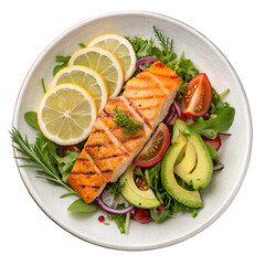 Delicious Grilled Salmon Steak with Lemon and Herbs