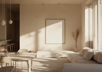 A bright and minimalist living space with natural lighting