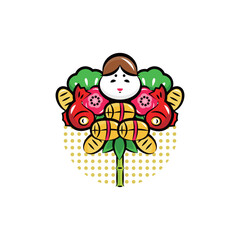 酉の市・熊手｜使える季節行事素材シリーズ(秋)｜ポップなワンポイントイラスト