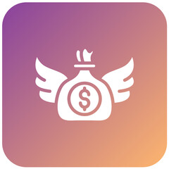 Bank with Wings Vector Design Icon Style