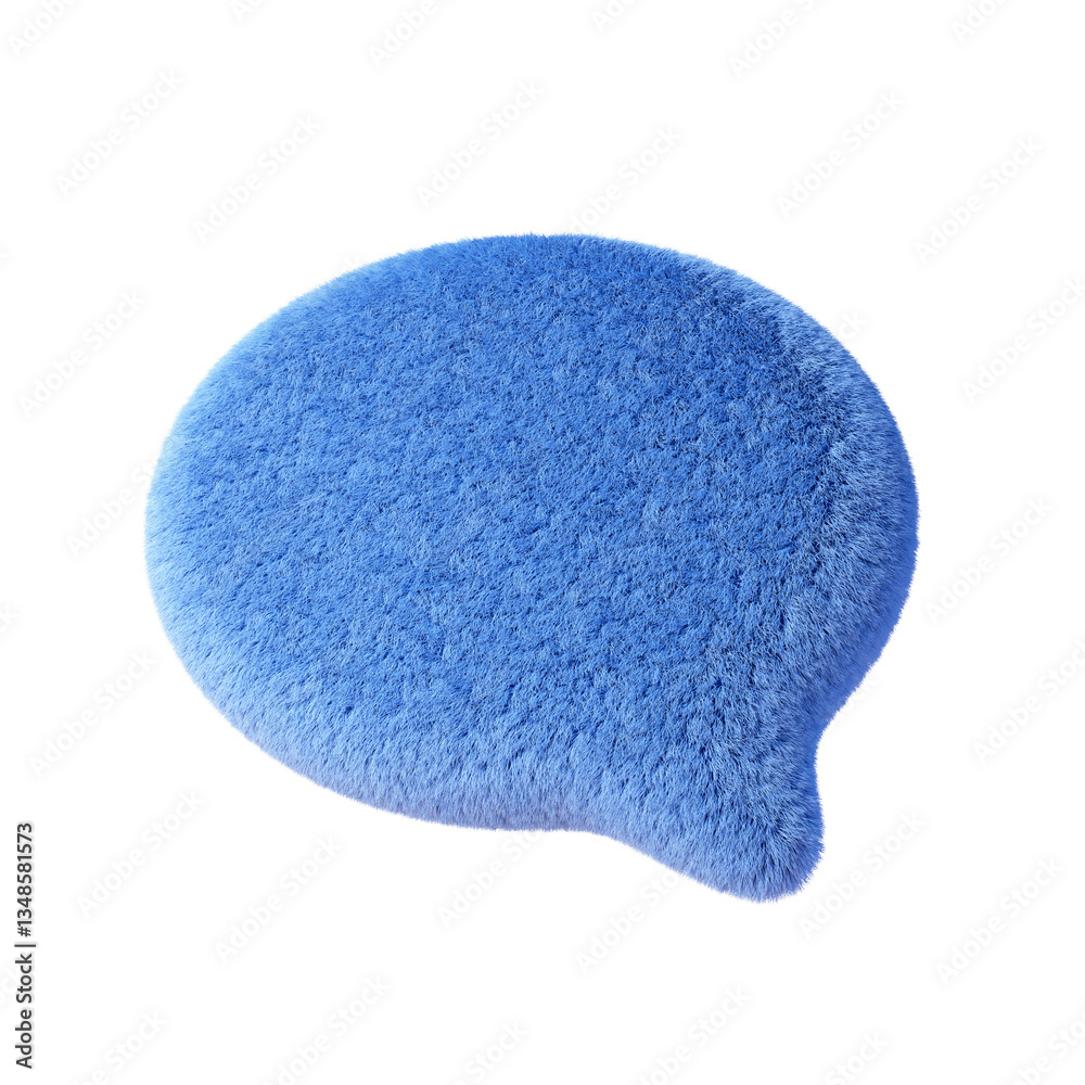Wall mural fluffy speech bubble shape isolated on white background. 3d design element.