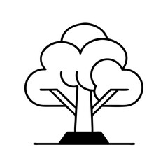 Simple tree icon in black and white
