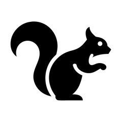 Squirrel animal silhouette sitting with tail up