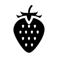 Strawberry fruit silhouette icon