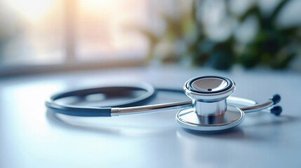 Modern Stethoscope Close-Up Medical Photography Health Care Concept