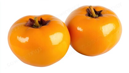 Sweet persimmon with rich orange hue, isolated on transparent background, autumn seasonal fruit perfect for elegant food styling