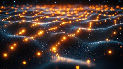 Obraz premium Glowing particles abstract digital background