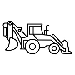 excavator and truck