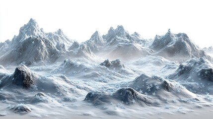 Obraz premium A detailed view of a snowy mountain landscape in winter season