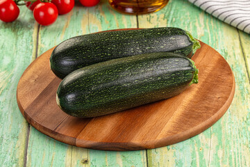 Young fresh raw green zucchini