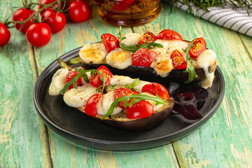 Baked eggplant with cherry and mozzarella