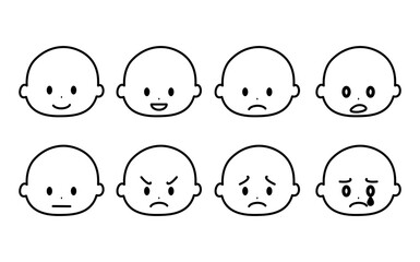 シンプル表情　セット　白黒