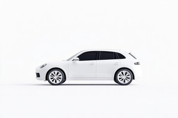 Fototapeta premium White SUV profile view