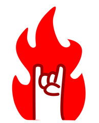 Diseño de una mano delante de una llama