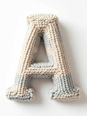 Fluffy Wool Letter "A" with a Cozy Texture