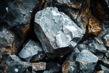 Natural stones glistening in diverse shades, showcasing geological beauty in a rocky terrain