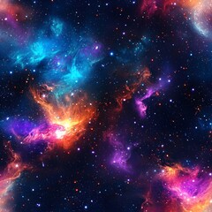 Naklejka premium A whimsical dance of cosmic gases and stars, perfect for sci-fi décor.