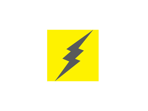 Electric shok icon in square box used in vector design and illustration 