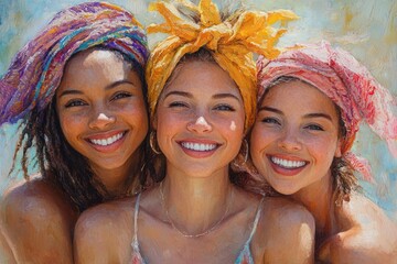 Happy Elderly Women Embracing and Laughing Together Outdoor at Bar Restaurant