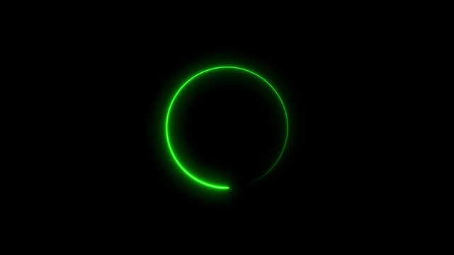 neon glowing circle with black background.