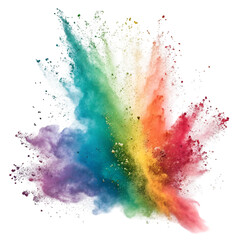 Hand painted rainbow coloured exploding design