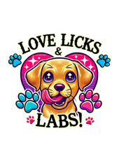 Labrador Retriever Dog, Print on Demand Designs, PNG Format, Typography