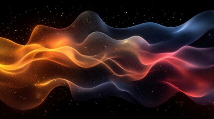 Abstract Cosmic Waveform Digital Art Background