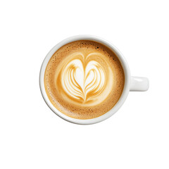 Heart Shaped Latte Art in White Ceramic Cup